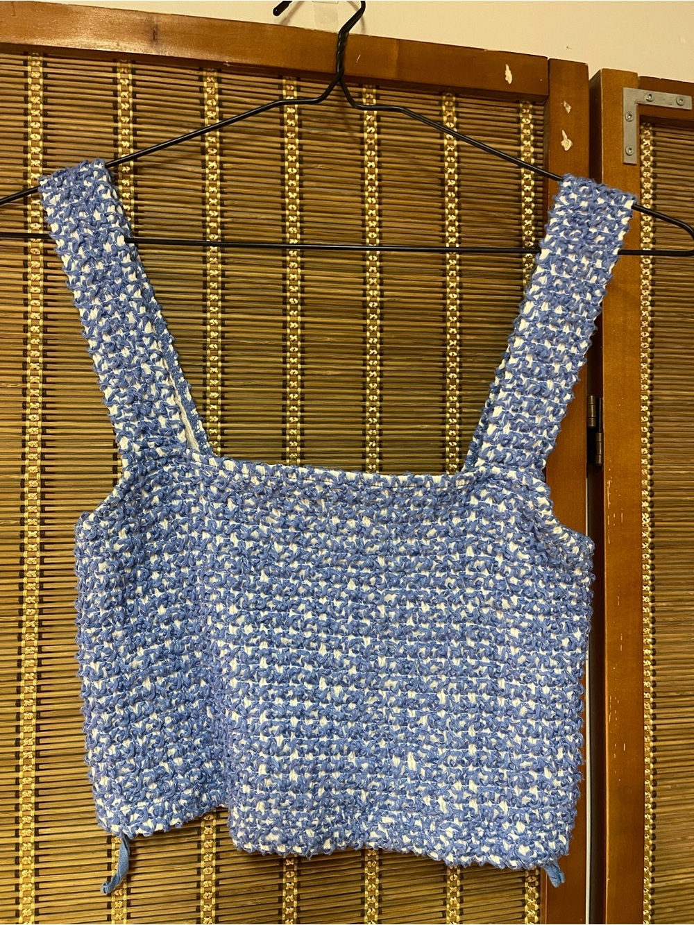 591. Smocked Blue Cropped Top - Women - Picture 4 of 4
